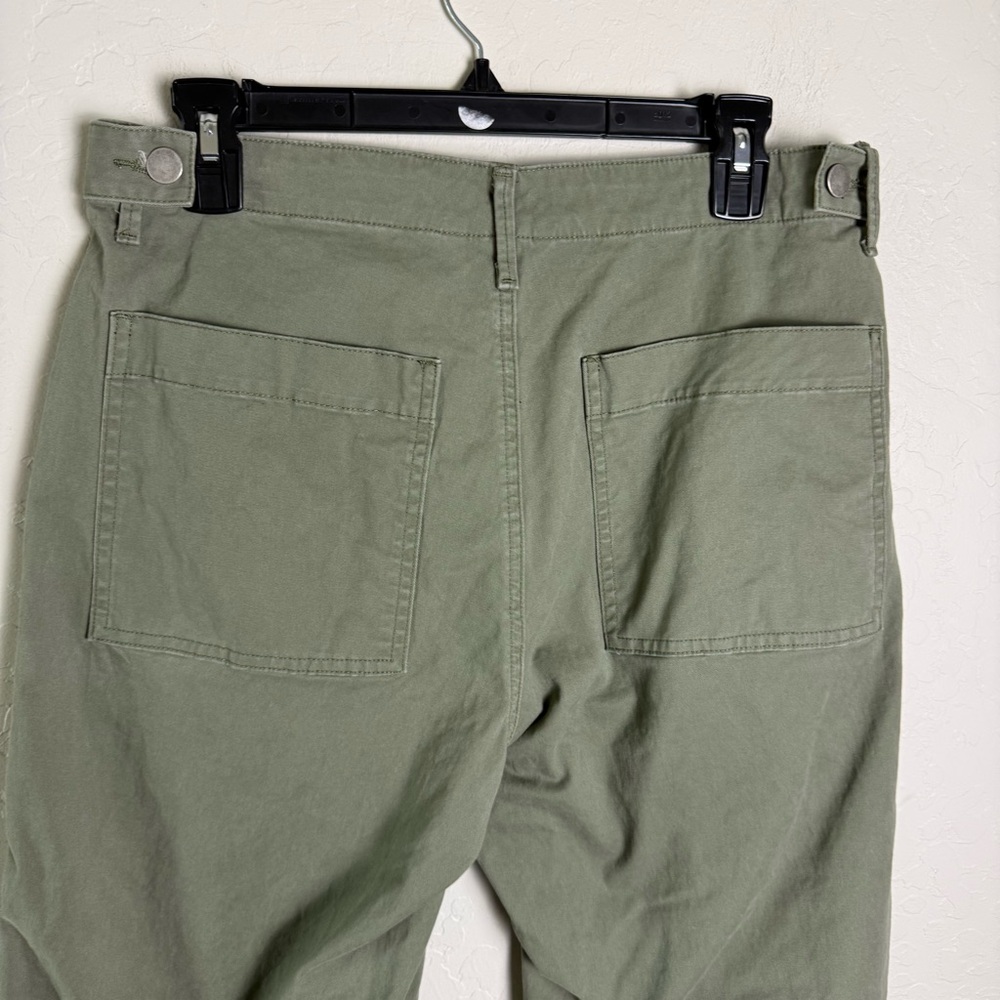 Driftwood Green Utility Boyfriend Crop Floral Embroidery Large - Picture 7 of 16